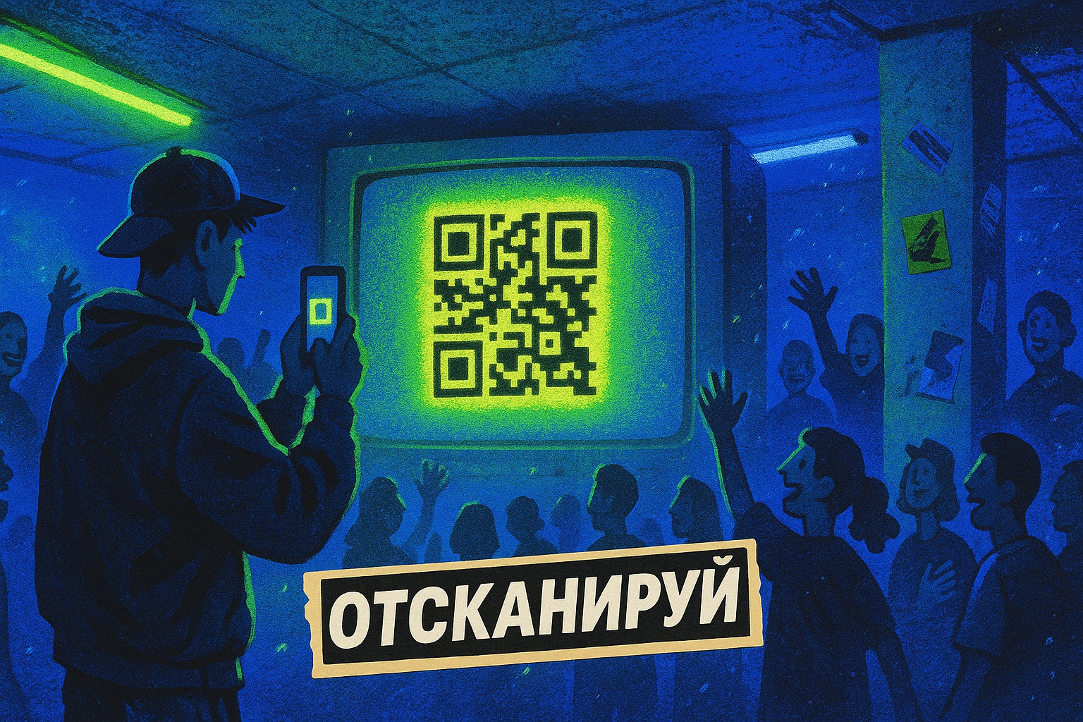 Гость сканирует QR-код ZABOR